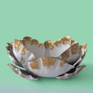 Portavela flor envejecido