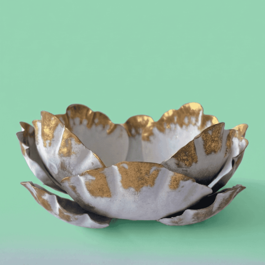 Portavela flor envejecido