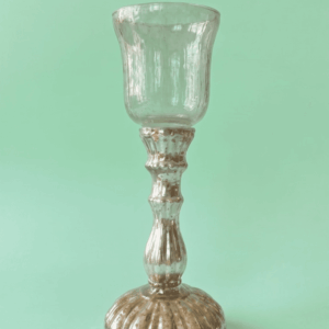 Portavela vintage de vidrio mercurizado