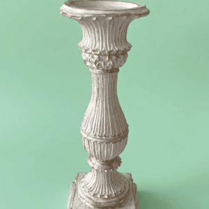 Portavela de estilo neoclásico blanco