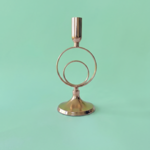 Candelabro doble aro dorado