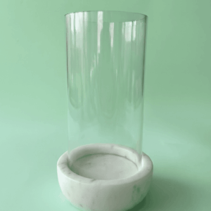 Portavela de Mármol y Cristal