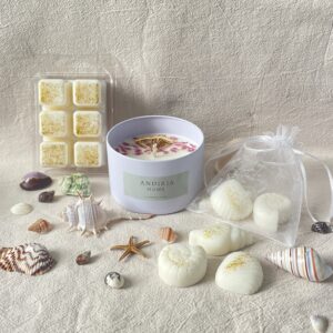 Pack Completo Vela Lata/Wax Melt cubo/Wax Melt figuras de Mar - Alma Floral
