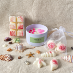 Pack artesanal Alma Floral con vela de soja y wax melts aromáticos